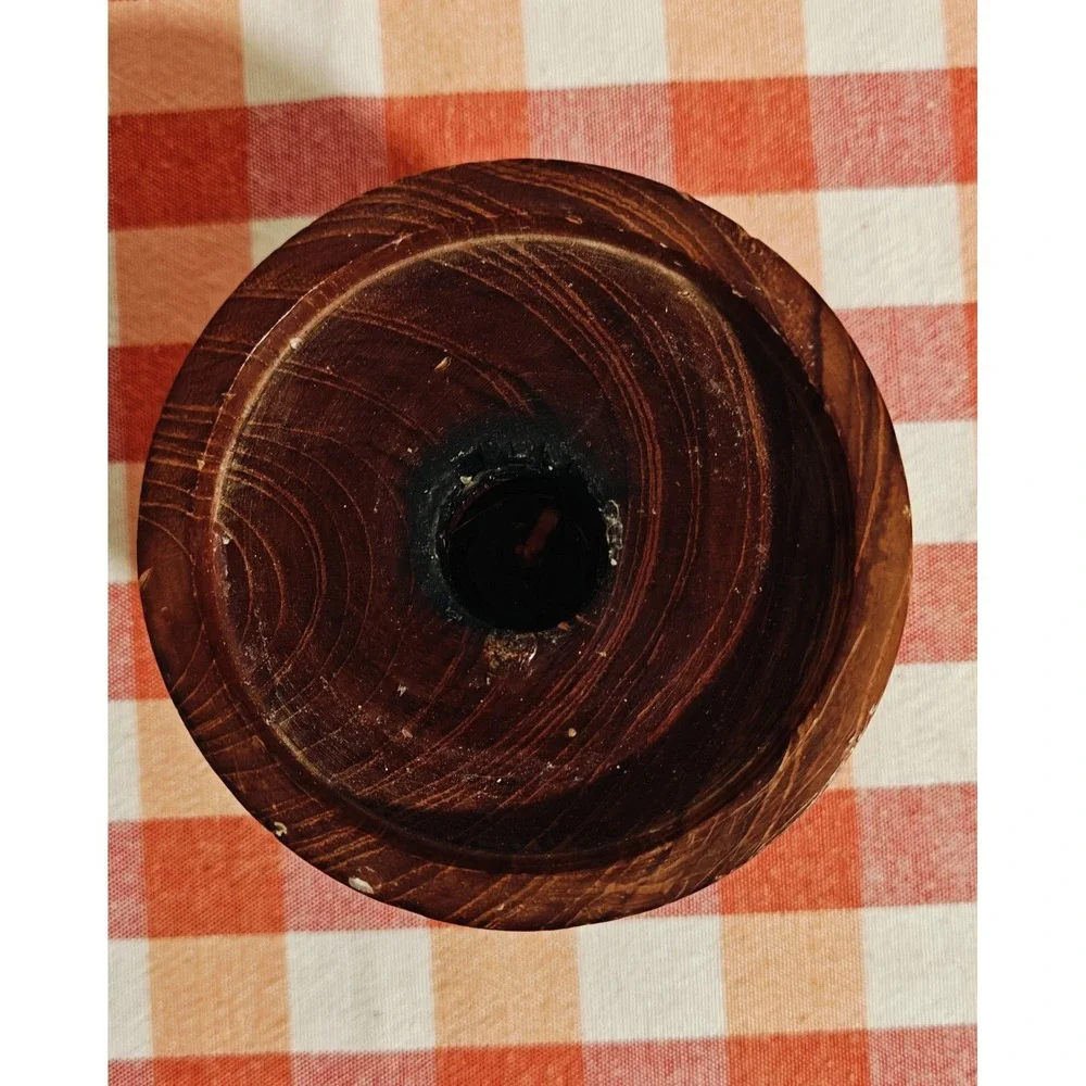 Vintage Mid Century Modern Kalmar Turned Wood‎  Teak Candle Holder
